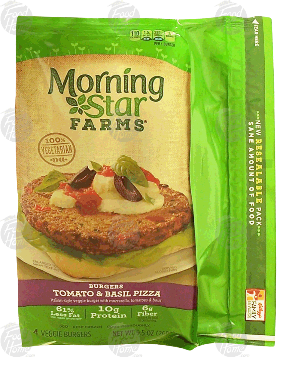 Morningstar Farms&nbsp;&nbsp;tomato & basil pizza veggie burgers, 4-count Full-Size Picture